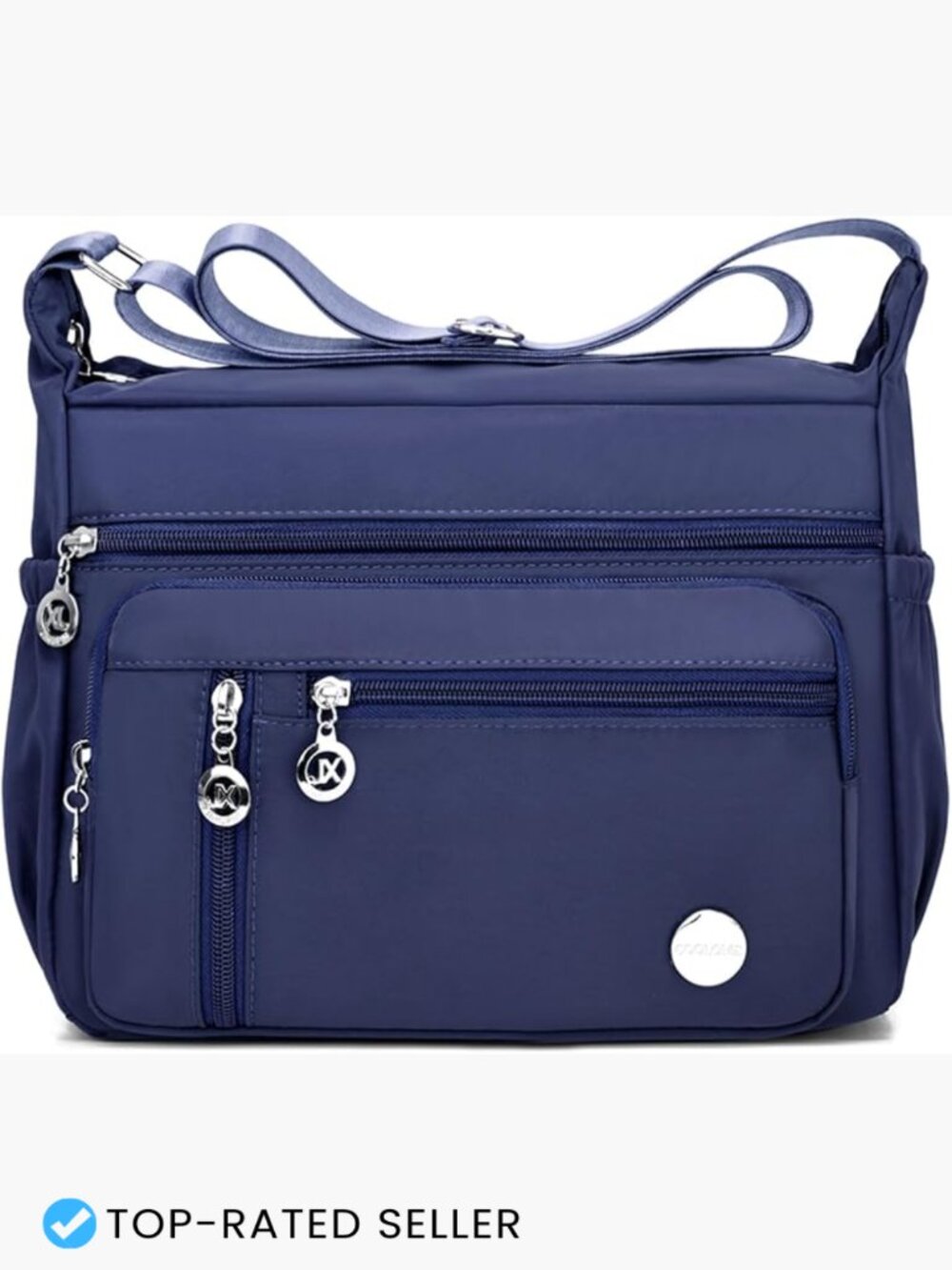 Waterproof Nylon Crossbody Bag Multiple Pockets Messenger Tote Adjustable Strap